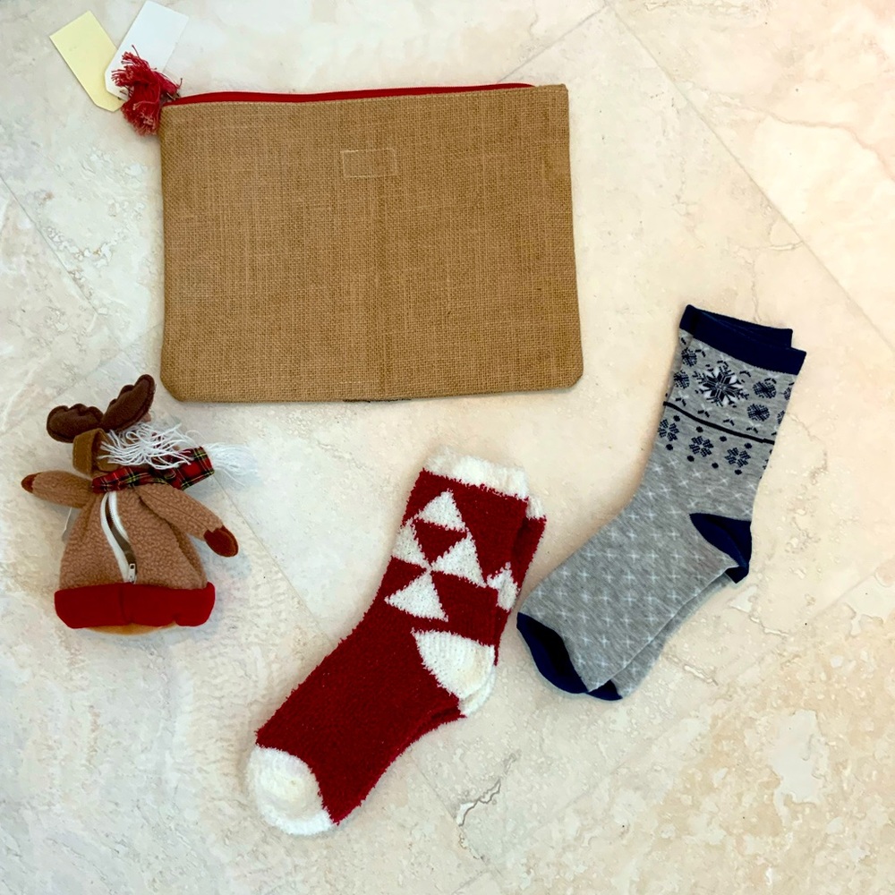 Mud Pie Christmas zip bag & bundle NWT - Picture 3 of 12
